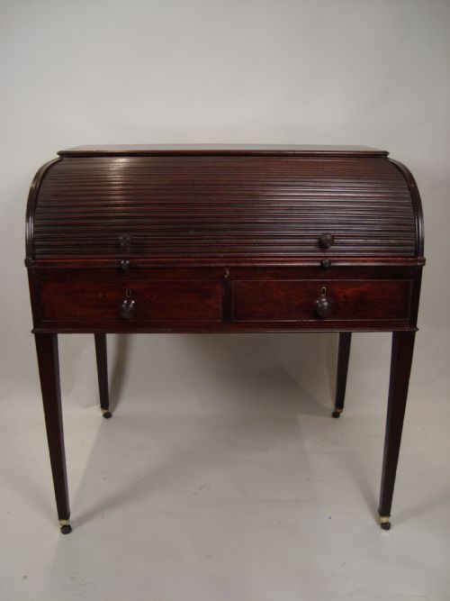 A FINE GEORGE III ROLL TOP WRITING DESK - ADDITIONAL PHOTO 1