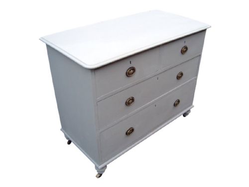 A DELIGHTFUL VICTORIAN PAINTED CHEST OF DRAWERS - ADDITIONAL PHOTO 1