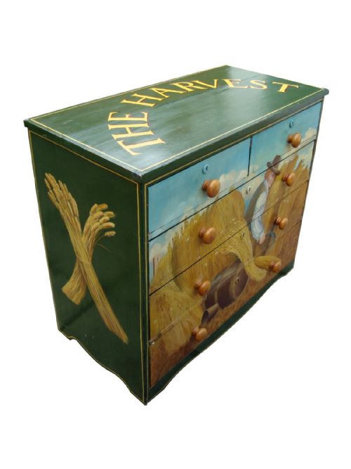 A DECORATIVE VICTORIAN PAINTED CHEST OF DRAWERS - ADDITIONAL PHOTO 1