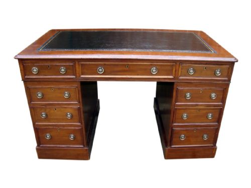 an impressive victorian pedestal writing desk - CATEGORY: ANTIQUE DESKS - DATED VICTORIAN