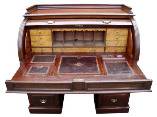 an imposing victorian cylinder roll top desk - CATEGORY: ANTIQUE DESKS - DATED 19TH CENTURY