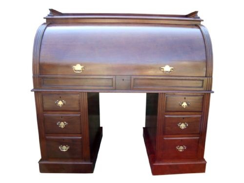 AN IMPOSING VICTORIAN CYLINDER ROLL TOP DESK - ADDITIONAL PHOTO 1