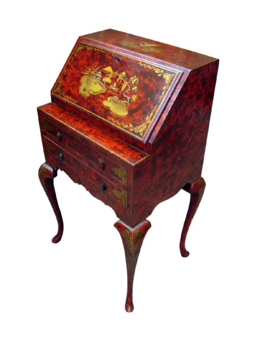a very attractive chinese bureau circa 1830 - CATEGORY: ANTIQUE BUREAU - DATED VICTORIAN