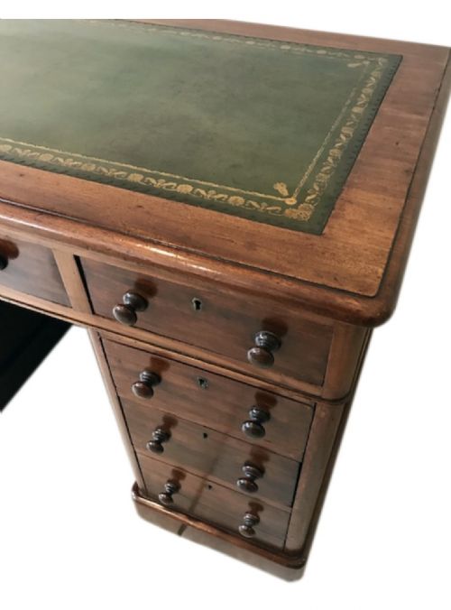 AN EXCEPTIONAL VICTORIAN PEDESTAL WRITING DESK - ADDITIONAL PHOTO 4