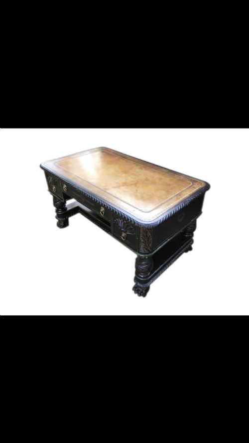 A MAGNIFICENT EARLY VICTORIAN PARTNERS DESK - ADDITIONAL PHOTO 2