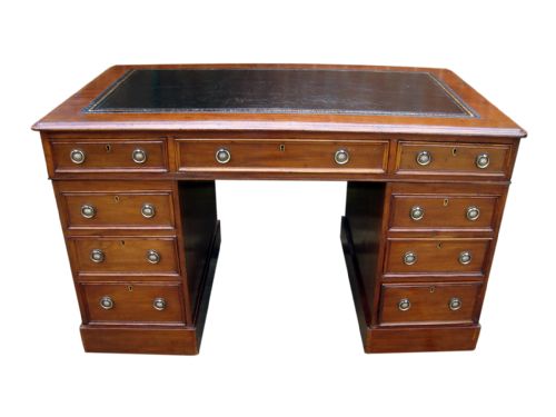 a superior quality victorian pedestal writing desk - CATEGORY: ANTIQUE DESKS - DATED VICTORIAN