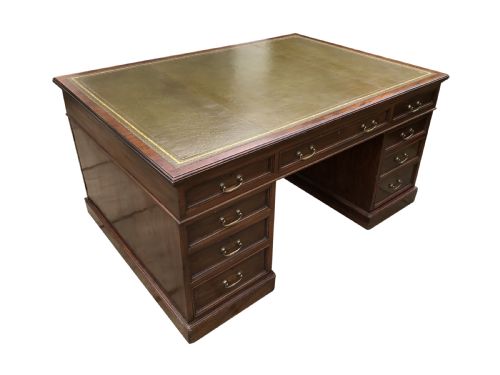 A VERY IMPRESSIVE VICTORIAN PARTNERS DESK - ADDITIONAL PHOTO 3