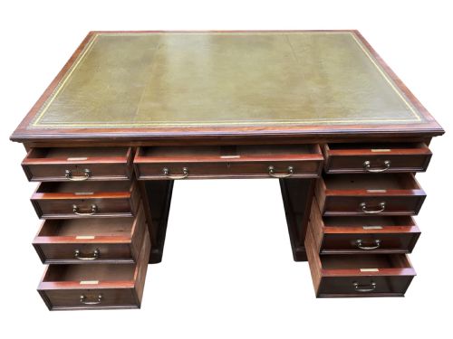 A VERY IMPRESSIVE VICTORIAN PARTNERS DESK - ADDITIONAL PHOTO 4