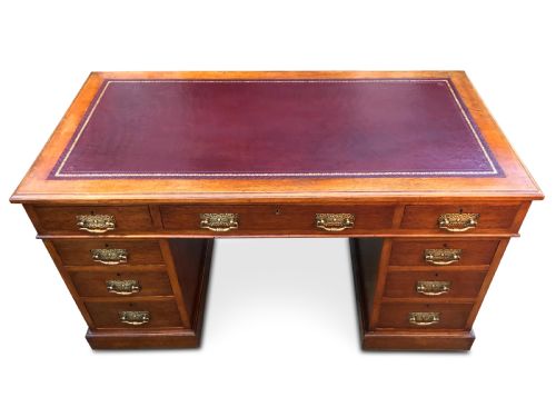 AN ATTRACTIVE LARGER SIZED EDWARDIAN DESK - ADDITIONAL PHOTO 5