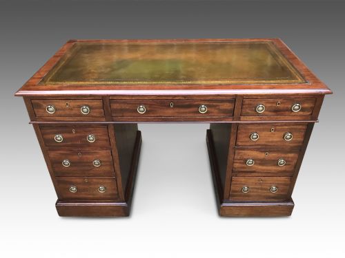 a delightful victorian pedestal writing desk - CATEGORY: ANTIQUE DESKS - DATED VICTORIAN