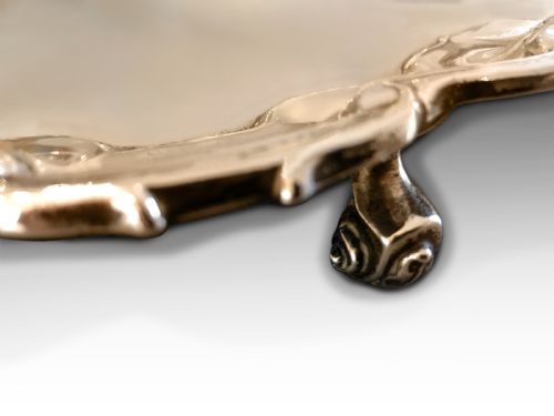 AN ATTRACTIVE VICTORIAN SOLID SILVER SERVING TRAY - ADDITIONAL PHOTO 2