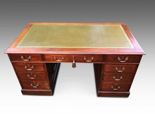 AN EXCEPTIONAL LARGE EDWARDIAN WRITING DESK - ADDITIONAL PHOTO 5
