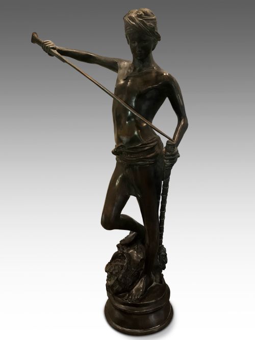 a large bronze of david slaying goliath c1850 - CATEGORY: ANTIQUE SCULPTURES - DATED VICTORIAN