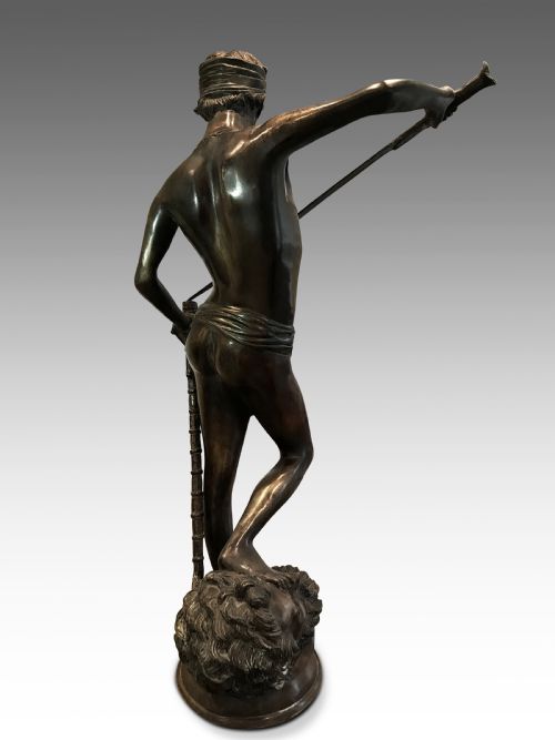 A LARGE BRONZE OF DAVID SLAYING GOLIATH C1850 - ADDITIONAL PHOTO 2