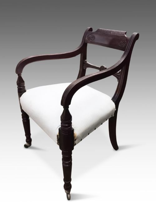 a elegant regency desk chair - CATEGORY: ANTIQUE CHAIRS - DATED EDWARDIAN
