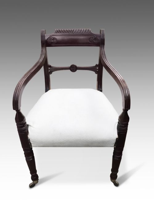 A ELEGANT REGENCY DESK CHAIR - ADDITIONAL PHOTO 1