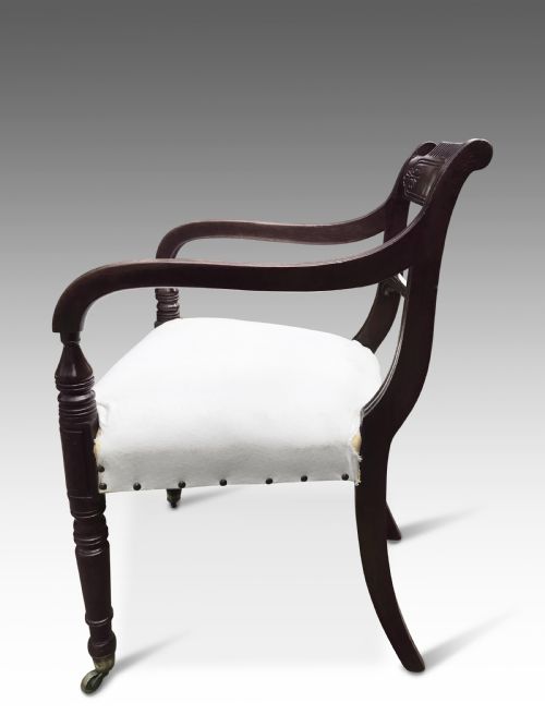 A ELEGANT REGENCY DESK CHAIR - ADDITIONAL PHOTO 2