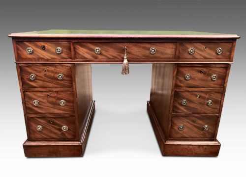 AN EXCEPTIONAL AND RARE FIGURED MAHOGANY DESK C1880 - ADDITIONAL PHOTO 1