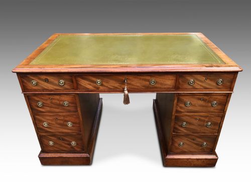 an exceptional and rare figured mahogany desk c1880 - CATEGORY: ANTIQUE DESKS - DATED VICTORIAN