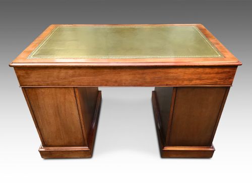 AN EXCEPTIONAL AND RARE FIGURED MAHOGANY DESK C1880 - ADDITIONAL PHOTO 6