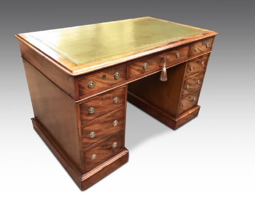 AN EXCEPTIONAL AND RARE FIGURED MAHOGANY DESK C1880 - ADDITIONAL PHOTO 3