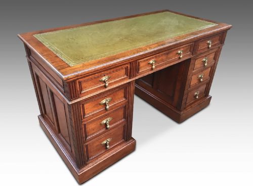 A QUALITY JAMES SHOOLBRED CO VICTORIAN WALNUT DESK - ADDITIONAL PHOTO 8