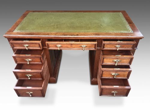 A QUALITY JAMES SHOOLBRED CO VICTORIAN WALNUT DESK - ADDITIONAL PHOTO 5