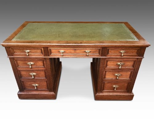 A QUALITY JAMES SHOOLBRED CO VICTORIAN WALNUT DESK - ADDITIONAL PHOTO 4