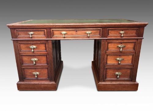 A QUALITY JAMES SHOOLBRED CO VICTORIAN WALNUT DESK - ADDITIONAL PHOTO 9