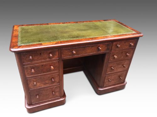 an attractive victorian burr walnut desk c1880 - CATEGORY: ANTIQUE DESKS - DATED VICTORIAN