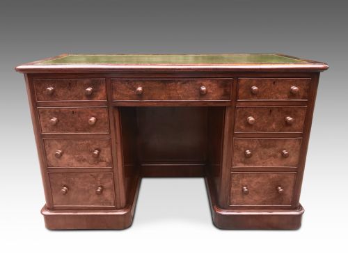 AN ATTRACTIVE VICTORIAN BURR WALNUT DESK C1880 - ADDITIONAL PHOTO 2