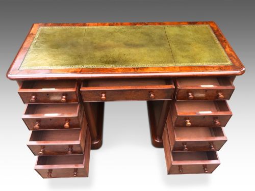 AN ATTRACTIVE VICTORIAN BURR WALNUT DESK C1880 - ADDITIONAL PHOTO 7