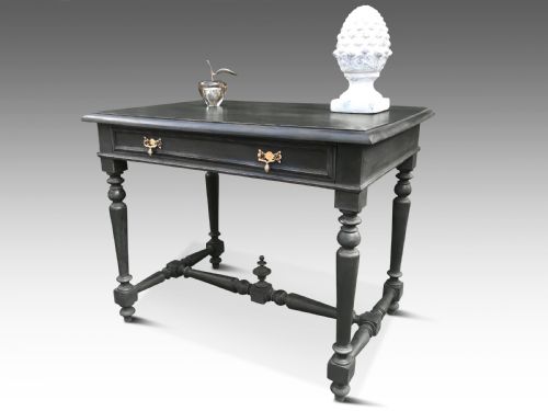 A 19THC PAINTED FRUITWOOD TABLE - ADDITIONAL PHOTO 1
