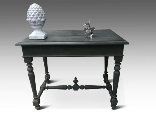 A 19THC PAINTED FRUITWOOD TABLE - ADDITIONAL PHOTO 4