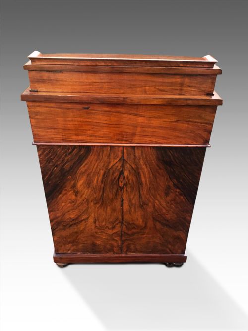 A GORGEOUS VICTORIAN BURR WALNUT DAVENPORT - ADDITIONAL PHOTO 1
