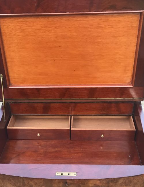 A GORGEOUS VICTORIAN BURR WALNUT DAVENPORT - ADDITIONAL PHOTO 5