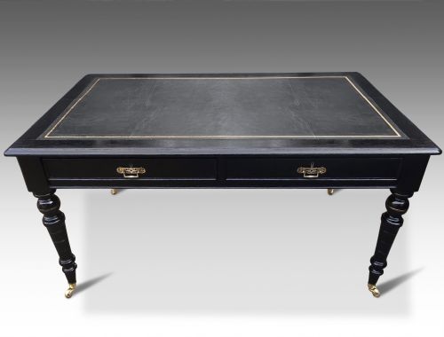 a stunning victorian ebonised writing table - CATEGORY: ANTIQUE TABLES - DATED VICTORIAN
