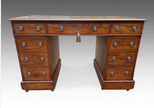 A STUNNING VICTORIAN PEDESTAL DESK - ADDITIONAL PHOTO 4