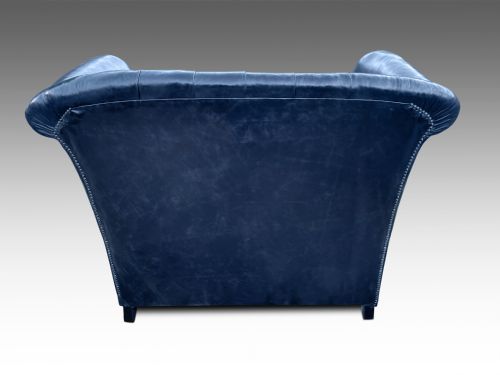 AN EARLY 19TH CENTURY STUDDED BLACK LEATHER SOFA - ADDITIONAL PHOTO 4