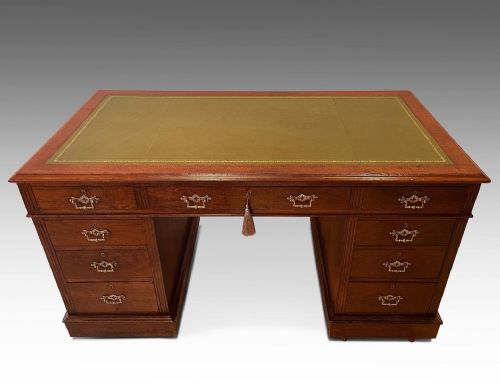 A SUPERB QUALITY LARGE EDWARDIAN DESK - ADDITIONAL PHOTO 6