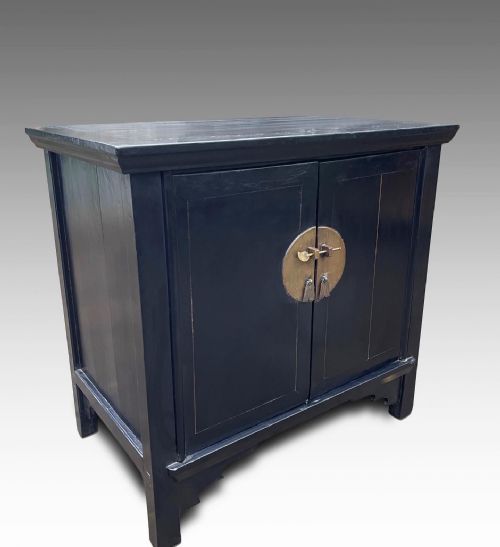 A STYLISH 19THC CHINESE EBONISED CUPBOARD - ADDITIONAL PHOTO 1