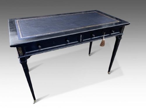 AN ELEGANT FRENCH EBONISED WRITING TABLE - ADDITIONAL PHOTO 2