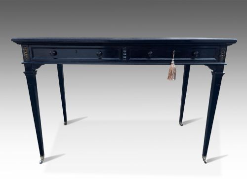 AN ELEGANT FRENCH EBONISED WRITING TABLE - ADDITIONAL PHOTO 4