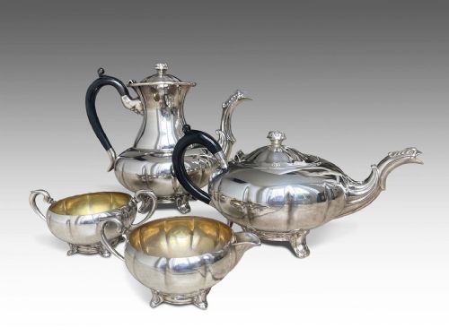 a very attractive victorian teapot set - CATEGORY: ANTIQUE METAL - DATED VICTORIAN