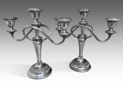 a pair of victorian candelabras - CATEGORY: ANTIQUE LIGHTING - DATED VICTORIAN