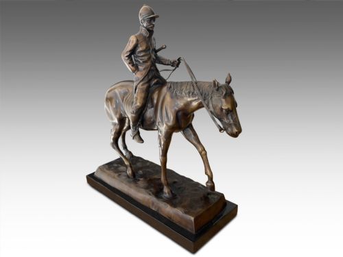 AFTER ISIDORE BONHEUR BRONZE HUNTSMAN ON HORSE - ADDITIONAL PHOTO 1