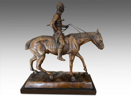 AFTER ISIDORE BONHEUR BRONZE HUNTSMAN ON HORSE - ADDITIONAL PHOTO 2