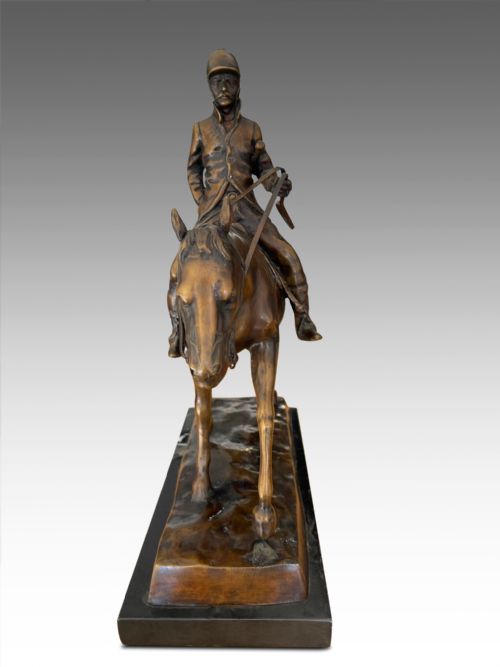 AFTER ISIDORE BONHEUR BRONZE HUNTSMAN ON HORSE - ADDITIONAL PHOTO 3