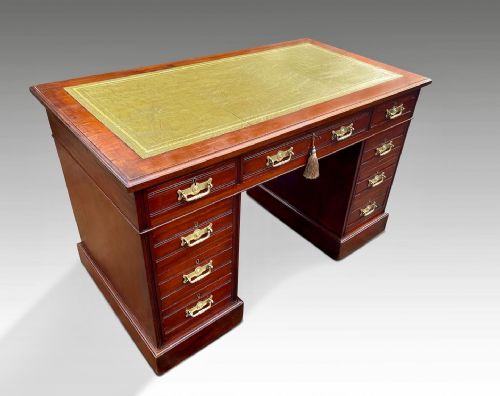 A SUPERB QUALITY VICTORIAN MAHOGANY DESK - ADDITIONAL PHOTO 3