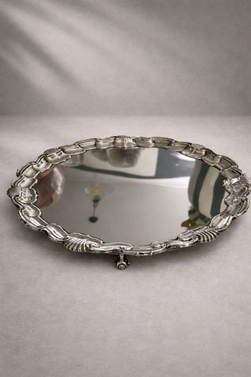 A SUPERIOR QUALITY SILVER SERVING PLATTER C1880 - ADDITIONAL PHOTO 2